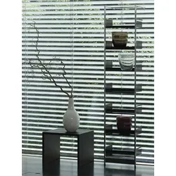 Anlehnregal Medium Pool Mox Tablare schwarz, Designer André Zingg, 196x42x29 cm