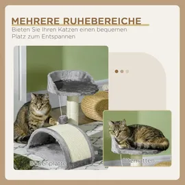 PawHut Kleiner Katzenturm Kratzbaum 46 cm grau