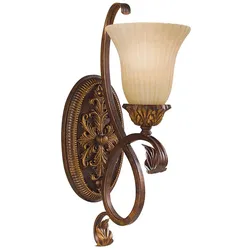 Wandlampe Leuchte Stahl Glas H 45,7 cm Flurleuchte 1 Flammig Vintage-Stil