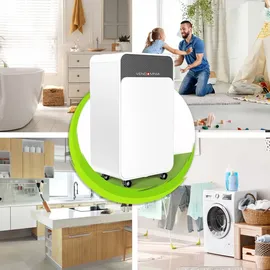 Vendomnia Luftentfeuchter - 16L/Tag, 2L Behälter, bis 30 m2, elektrisch, LED Display, Timer, Wäschetrocknung, Auto-Modus - Raument