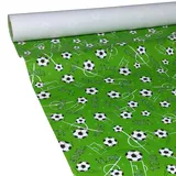 JUNOPAX Papiertischdecke Fußball 50m x 1,00m, nass- und wischfest