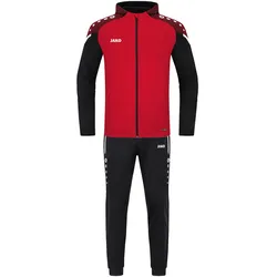 JAKO Performance Trainingsanzug Polyester mit Kapuze 101 - rot/schwarz 3XL