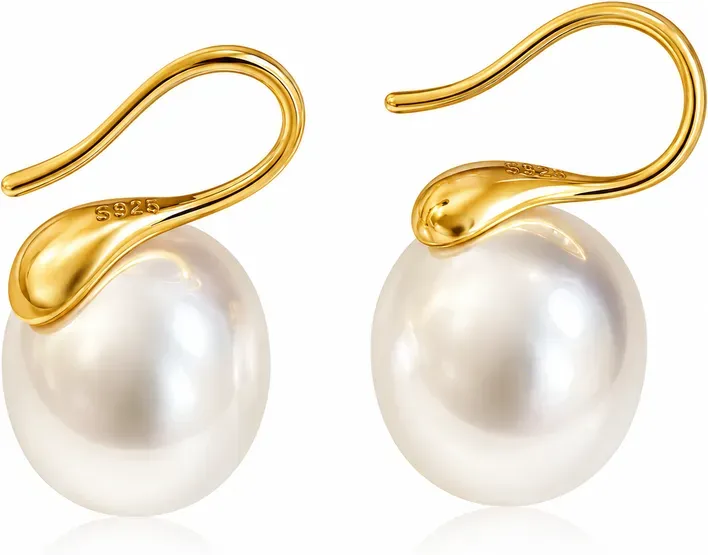 VoxorAI  EH5 – Australian White Pearl Ohrringe, Stecker, Ohrringe, leichter Luxus, hochwertige Mode, Nischen- und vielseitige neue Produkte