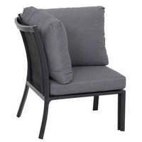 Siena Garden Londra Ecksofa schwarz/silber inkl. Kissen