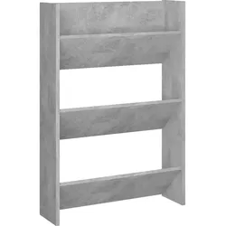 vidaXL Wand-Schuhschrank Betongrau 60x18x90 cm Holzwerkstoff