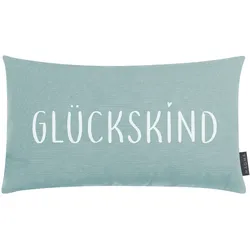 Kissen GLÜCKSKIND mint - türkis - BH 50x30 cm