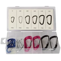 Toolland Karabiner-Set, 12-tlg., verschiedene Größen, mehrfarbig