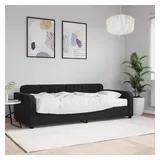 vidaXL Tagesbett mit Matratze Schwarz 90x200 cm Samt