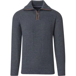Troyer CASAMODA "CASAMODA Troyer uni", Herren, Gr. L, blau, 100% Baumwolle, Pullover