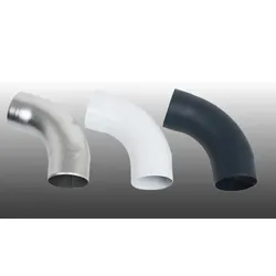 Rohrbogen 72° - Weißes Fallrohrelement aus Aluminium für Alu Dachrinne HT 90 – Fallrohrbogen als ideale Rohrverbindung für Dachrinnen