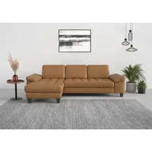 sit&more Ecksofa SIT & MORE "Westham L-Form", braun (cognac), B:275cm H:88cm T:172cm, 100% Polyester, Sofas, Ecksofa, Recamiere, mit oder ohne Bettfunktion, Bettkasten, Füße wengefarben