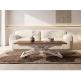 WFL GROUP Axen Braun Eiche 120-160 x 80 x 38-75 cm