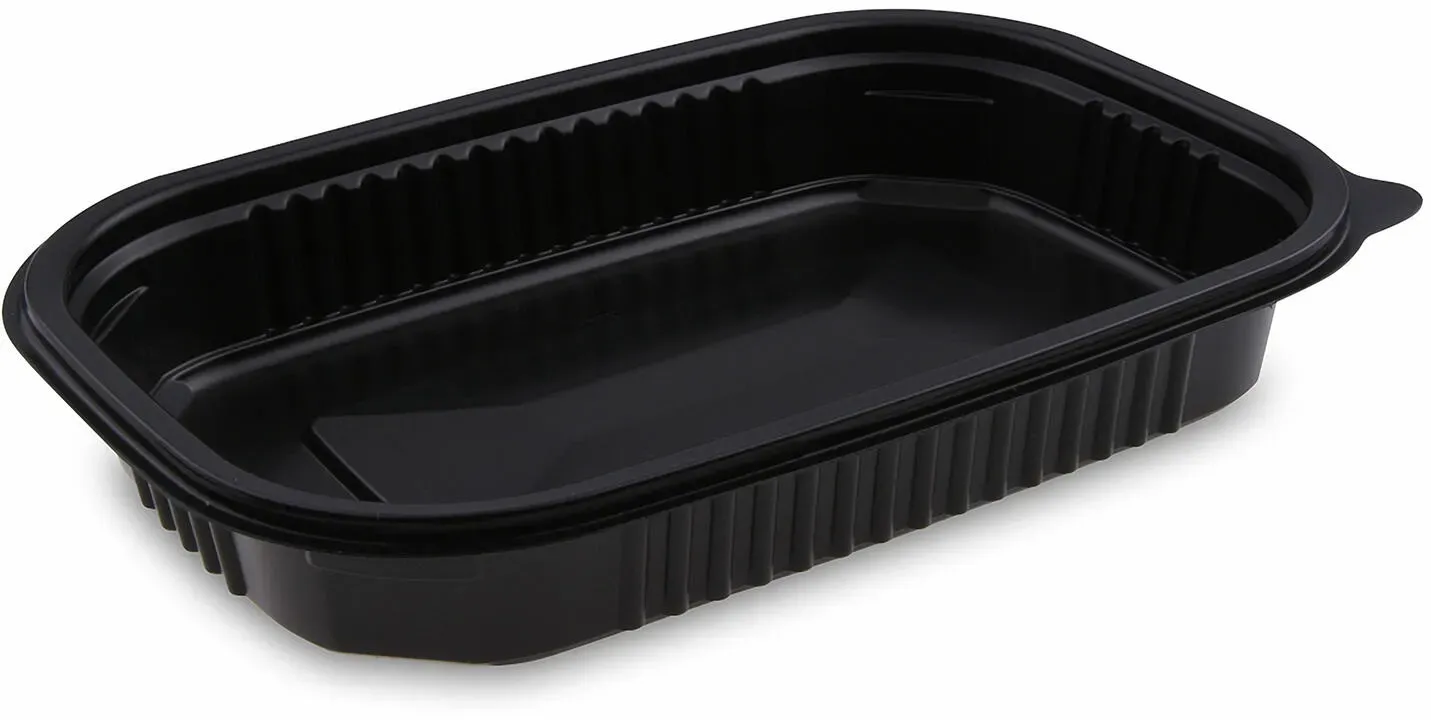 Mikrowellenschale schwarz 'M' 750 ml - 22x15x 3,5 cm, 50 Stk.