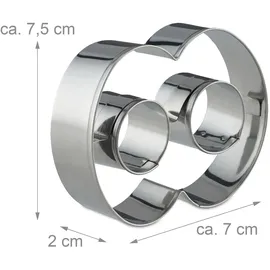 Relaxdays Plätzchen Ausstecher, 36-teiliges Set, Ausstechformen Buchstaben & Zahlen, Keksausstecher Edelstahl, silber