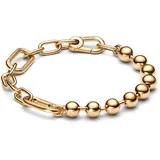 Pandora ME Metallperlen & Gliederkettenarmband aus Sterling Silber mit 14 Karat vergoldete Metalllegierung, Kompatibel ME, Größe: 16cm, 562793C00-2