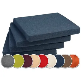 sunnypillow Sitzauflage 40 x 40 x 5 cm blau 4-tlg.
