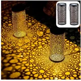 Marrakesch Orient & Mediterran Interior 2er Set Orientalische Solarlaterne Solar Laterne Windlich Noum Schwarz