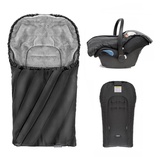 Zamboo Winter Fußsack Deluxe für Babyschale (Maxi-Cosi, Römer, ABC Design, Cybex u.v.m.) - Schwarz Grau