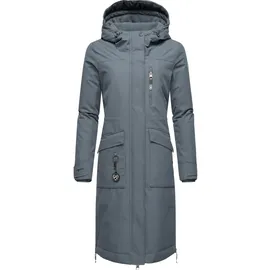 Ragwear Damen Langer Wintermantel Warmer wasserdichter Parka mit Schlüsselanhänger Refutura Remake Grey Gr. 3XL - 3XL