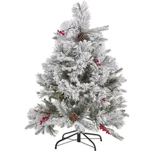 Beliani Künstlicher Weihnachtsbaum mit Schnee Masala Weiß 120 cm