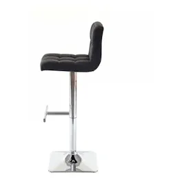 Mendler 2er-Set Barhocker Kavala, Barstuhl Tresenhocker, mit Lehne drehbar ~ Stoff/Textil dunkelgrau, Chromfuß