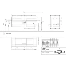 Villeroy & Boch Waschtischunterschrank 4 Auszüge 140 x 54,8 x 50 cm Arizona Oak