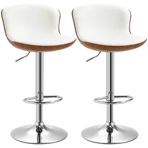 boed HOMCOM 2er-Set Barhocker, Bistrohocker mit Fußstütze, Drehbar Barstuhl, Höhenverstellbar Metallgestell, Drehbarer Sitz, Schwarz