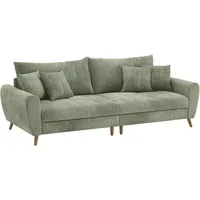 Big-Sofa HOME AFFAIRE "Blackburn II" Sofas Gr. B/H/T: 260cm x 71cm x 108cm, Veloursstoff, grün (dolce 11 green) Mit Kaltschaumpolsterung bis 140 kg belastbar