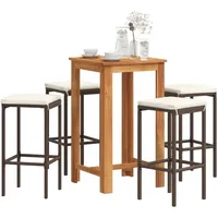 vidaXL Gartenbar-Set 5-tlg. Braun