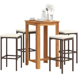 vidaXL Gartenbar-Set 5-tlg. Braun