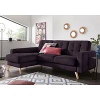 exxpo - sofa fashion Ecksofa EXXPO - SOFA FASHION "Nappa, kompakt und komfortabel, bequem, zeitloses Design, L-Form", lila (purole), B:222cm H:87cm T:156cm, Samtvelours (100% Polyester);Webvelours (100% Polyester), Sofas, Ecksofa, tolle Detailverarbeitung, inkl.