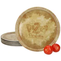MamboCat Pizzateller 6er Set Perfetto Pizzateller Ø31,5cm Gelb Porzellan Servierplatte gelb