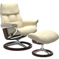 Stressless Stressless® Hocker »Ruby« mit Signature Base, Gestell Eiche, Wenge, Braun & Schwarz beige