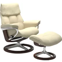 Stressless Stressless® Hocker »Ruby« mit Signature Base, Gestell Eiche, Wenge, Braun & Schwarz beige