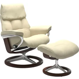 Stressless Stressless® Hocker »Ruby« mit Signature Base, Gestell Eiche, Wenge, Braun & Schwarz beige