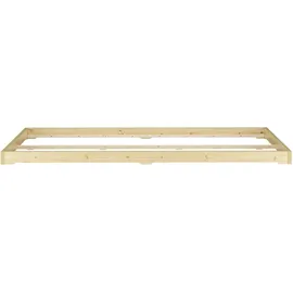 Erst-Holz Niedrigbett unbehandeltes Holz-Doppelbett 180x200 Fichte Tanne V-60.47N-18 ohne Zubehör