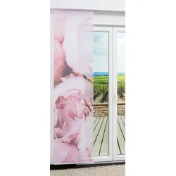 Lysel Schiebegardine Rosenparadies in Beere, in der Größe "(BxH) 60cm x 260cm"