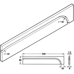 Standard Umlenkbogen zum Anschrauben, Kunststoffgleitprofil transparent