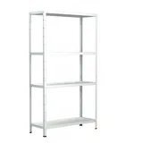SCHULTE Regalwelt Steckregal mit 4 PowerMAX Fachböden, 60 kg Tragkraft, 180x60x40 cm (HxBxT), weiß