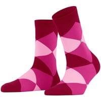 Burlington Damen Socken Bonnie, Rautenmuster, Bio-Baumwolle Rosa/Rot 36-41