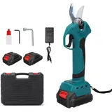 Akku Astschere Kompatibel mit Makita 18V, Max 45mm Schneiddurchmesser, 1500 W Bürstenloser Motor, SK5 Klingen, Elektrische Gartenschere für Garten und Baum Beschneide (zwei Akkus)