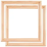 BK BILDERRAHMEN KOLMER 2 SCHATTENFUGENRAHMEN für KEILRAHMEN 50x50cm | Schattenfugen Bilderrahmen für Leinwände auf Keilrahmen mit Tiefeneffekt aus unbehandeltem Pinienholz