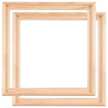 BK BILDERRAHMEN KOLMER 2 SCHATTENFUGENRAHMEN für KEILRAHMEN 50x50cm | Schattenfugen Bilderrahmen für Leinwände auf Keilrahmen mit Tiefeneffekt aus unbehandeltem Pinienholz