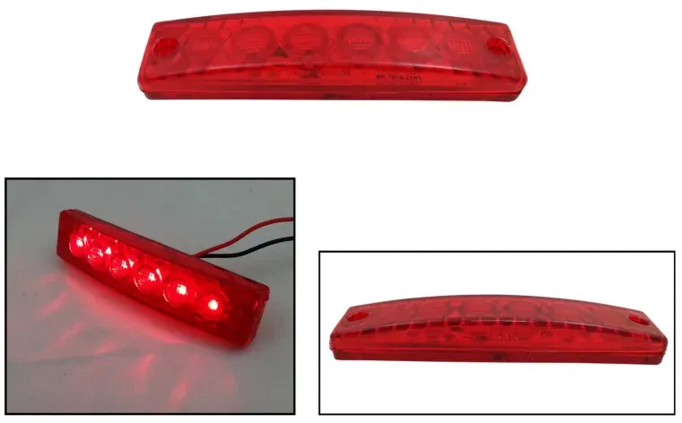 LED-Markierungs-/Positionsleuchte mit 6 LEDs für Bus, Van, Anhänger, Pritsche, 12 V, rot