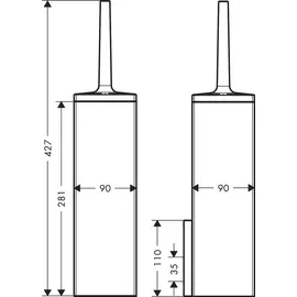 Axor Universal Rectangular Toilettenbürstengarnitur - Brushed Nickel