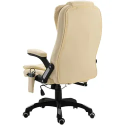 vidaXL Massage-Bürostuhl Creme Kunstleder
