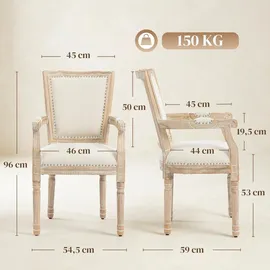 Homcom Esszimmerstuhl Leinen weiß