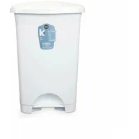 BigBuy Home Weißer Treteimer aus Kunststoff, 50 l, 3