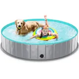 TENXSNUG Hundepool fur Große Hunde - Faltbare Hund Schwimmbecken Hundebadewanne, rutschfest Hunde Pool Planschbecken für Kinder und Hunde, 160x30 cm