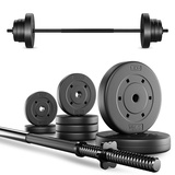 TREX SPORT Langhantel Set 22 kg | Hantelset mit Langhantelstange 120 cm und 8 Hantelscheiben